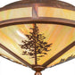 Meyda Lighting Tamarack 16" 2-Light Vintage Copper Flush Mount Light With Beige Iridescent Shade Glass
