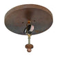 Meyda Lighting Tamarack 16" 2-Light Vintage Copper Flush Mount Light With Beige Iridescent Shade Glass