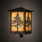 Meyda Lighting Tamarack 16"Sq Vintage Copper Outdoor Post Mount Light With Beige Travertine Idalight Shade