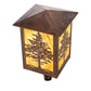 Meyda Lighting Tamarack 16"Sq Vintage Copper Outdoor Post Mount Light With Beige Travertine Idalight Shade
