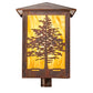 Meyda Lighting Tamarack 16"Sq Vintage Copper Outdoor Post Mount Light With Beige Travertine Idalight Shade
