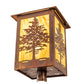 Meyda Lighting Tamarack 16"Sq Vintage Copper Outdoor Post Mount Light With Beige Travertine Idalight Shade
