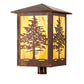 Meyda Lighting Tamarack 16"Sq Vintage Copper Outdoor Post Mount Light With Beige Travertine Idalight Shade