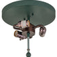 Meyda Lighting Tamarack 18" 3-Light Forest Green Flush Mount Light With Silver Mica Shade Glass