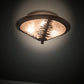Meyda Lighting Tamarack 18" 3-Light Timeless Bronze Flush Mount Light With Silver Mica Shade Glass