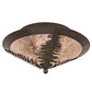 Meyda Lighting Tamarack 18" 3-Light Timeless Bronze Flush Mount Light With Silver Mica Shade Glass