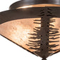 Meyda Lighting Tamarack 18" 3-Light Timeless Bronze Flush Mount Light With Silver Mica Shade Glass