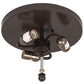 Meyda Lighting Tamarack 18" 3-Light Timeless Bronze Flush Mount Light With Silver Mica Shade Glass