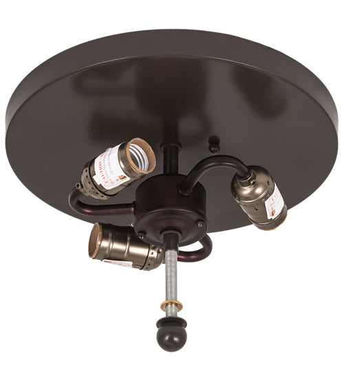 Meyda Lighting Tamarack 18" 3-Light Timeless Bronze Flush Mount Light With Silver Mica Shade Glass