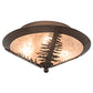 Meyda Lighting Tamarack 18" 3-Light Timeless Bronze Flush Mount Light With Silver Mica Shade Glass