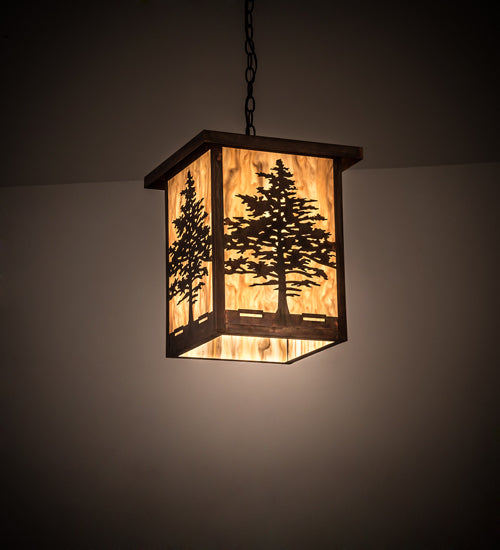Meyda Lighting Tamarack 190096 14" Vintage Copper Pendant Light With Travertine Idalight Shade Glass