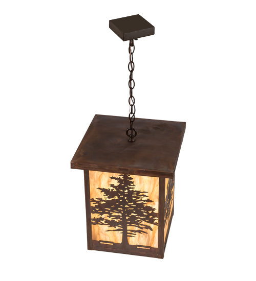 Meyda Lighting Tamarack 190096 14" Vintage Copper Pendant Light With Travertine Idalight Shade Glass