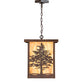 Meyda Lighting Tamarack 190096 14" Vintage Copper Pendant Light With Travertine Idalight Shade Glass