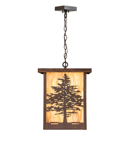 Meyda Lighting Tamarack 190096 14" Vintage Copper Pendant Light With Travertine Idalight Shade Glass
