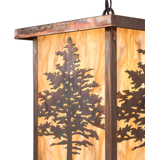 Meyda Lighting Tamarack 190096 14" Vintage Copper Pendant Light With Travertine Idalight Shade Glass