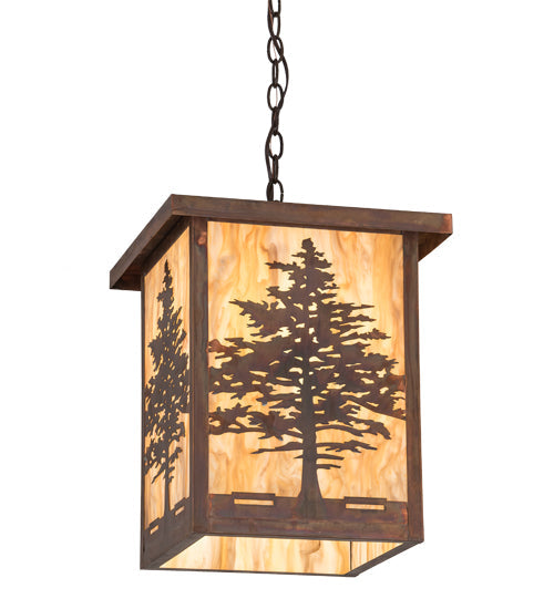 Meyda Lighting Tamarack 190096 14" Vintage Copper Pendant Light With Travertine Idalight Shade Glass