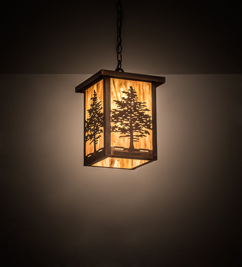 Meyda Lighting Tamarack 194234 14" Vintage Copper Pendant Light With Travertine Idalight Shade