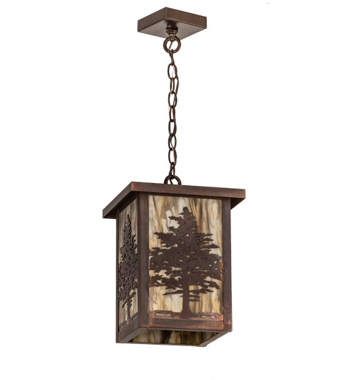 Meyda Lighting Tamarack 194234 14" Vintage Copper Pendant Light With Travertine Idalight Shade