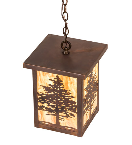 Meyda Lighting Tamarack 194234 14" Vintage Copper Pendant Light With Travertine Idalight Shade