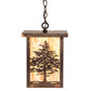 Meyda Lighting Tamarack 194234 14" Vintage Copper Pendant Light With Travertine Idalight Shade