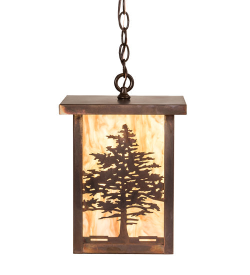 Meyda Lighting Tamarack 194234 14" Vintage Copper Pendant Light With Travertine Idalight Shade