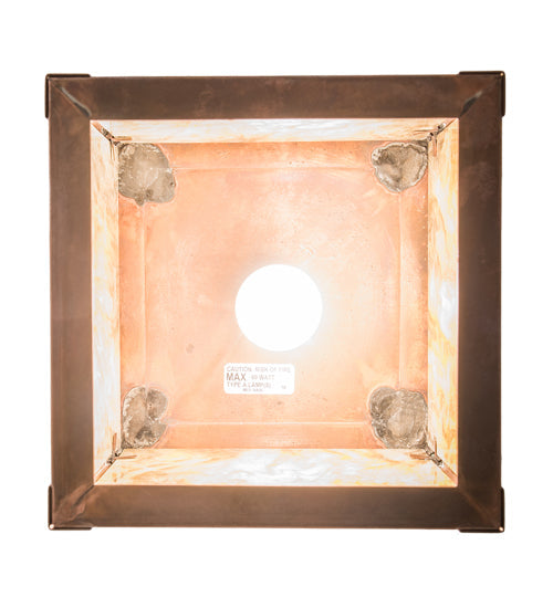Meyda Lighting Tamarack 194234 14" Vintage Copper Pendant Light With Travertine Idalight Shade