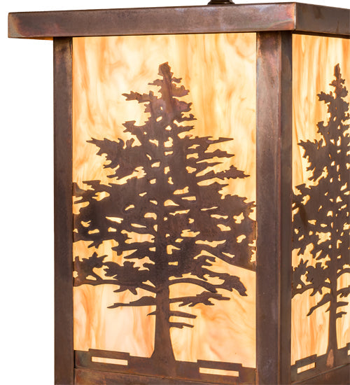 Meyda Lighting Tamarack 194234 14" Vintage Copper Pendant Light With Travertine Idalight Shade