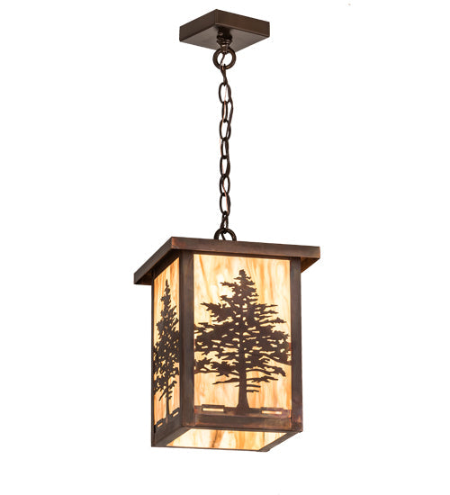 Meyda Lighting Tamarack 194234 14" Vintage Copper Pendant Light With Travertine Idalight Shade