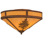 Meyda Lighting Tamarack 20" 2-Light Hammered Vintage Copper Flush Mount Light With Tawnyrock Idalight Shade Glass