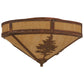 Meyda Lighting Tamarack 20" 2-Light Hammered Vintage Copper Flush Mount Light With Tawnyrock Idalight Shade Glass