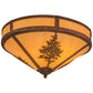 Meyda Lighting Tamarack 20" 2-Light Hammered Vintage Copper Flush Mount Light With Tawnyrock Idalight Shade Glass