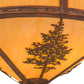 Meyda Lighting Tamarack 20" 2-Light Hammered Vintage Copper Flush Mount Light With Tawnyrock Idalight Shade Glass