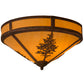 Meyda Lighting Tamarack 20" 2-Light Hammered Vintage Copper Flush Mount Light With Tawnyrock Idalight Shade Glass