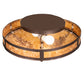 Meyda Lighting Tamarack 20" 2-Light Mahogany Bronze Flush Mount Light With Amber Mica Shade Glass