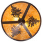 Meyda Lighting Tamarack 20" 2-Light Mahogany Bronze Flush Mount Light With Amber Mica Shade Glass