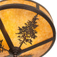 Meyda Lighting Tamarack 20" 2-Light Mahogany Bronze Flush Mount Light With Amber Mica Shade Glass