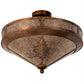 Meyda Lighting Tamarack 20" 4-Light Vintage Copper Flush Mount Light With Silver Mica Shade Glass