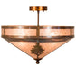 Meyda Lighting Tamarack 20" 4-Light Vintage Copper Flush Mount Light With Silver Mica Shade Glass