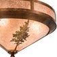 Meyda Lighting Tamarack 20" 4-Light Vintage Copper Flush Mount Light With Silver Mica Shade Glass