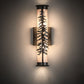 Meyda Lighting Tamarack 4" 2-Light Oil Rubbed Bronze Wall Sconce With Silver Mica Shade Glass