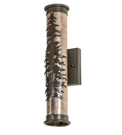 Meyda Lighting Tamarack 4" 2-Light Oil Rubbed Bronze Wall Sconce With Silver Mica Shade Glass