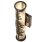 Meyda Lighting Tamarack 4" 2-Light Oil Rubbed Bronze Wall Sconce With Silver Mica Shade Glass