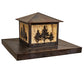Meyda Lighting Tamarack 42"Sq 2-Light Vintage Copper Outdoor Pier Mount Light With Beige Travertine Idalight Shade