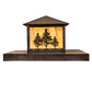 Meyda Lighting Tamarack 42"Sq 2-Light Vintage Copper Outdoor Pier Mount Light With Beige Travertine Idalight Shade