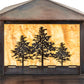 Meyda Lighting Tamarack 42"Sq 2-Light Vintage Copper Outdoor Pier Mount Light With Beige Travertine Idalight Shade