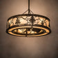 Meyda Lighting Tamarack 44" 16-Light Dark Burnished Antique Copper Chandelier With Creme Carrare Acrylic Shade and Fan