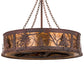 Meyda Lighting Tamarack 44" 16-Light Rust & Wrought Iron Chandelier With Amber Mica Shade Glass and Fan