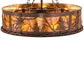 Meyda Lighting Tamarack 44" 16-Light Rust & Wrought Iron Chandelier With Amber Mica Shade Glass and Fan