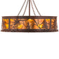 Meyda Lighting Tamarack 44" 16-Light Rust & Wrought Iron Chandelier With Amber Mica Shade Glass and Fan