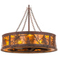 Meyda Lighting Tamarack 44" 16-Light Rust & Wrought Iron Chandelier With Amber Mica Shade Glass and Fan